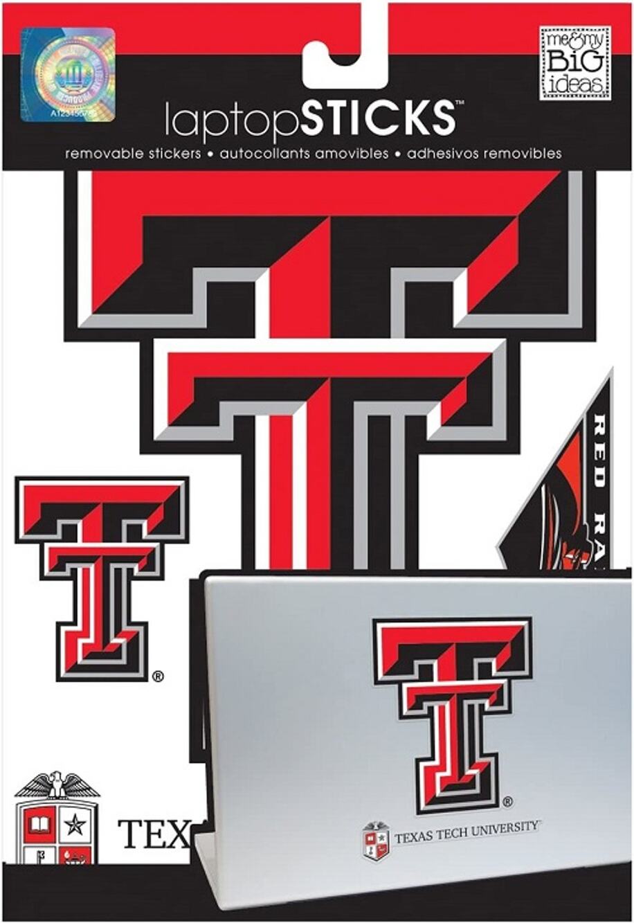 NCAA Texas Tech Laptop Decal Computer Red Raiders School Dorm Logo Removable
